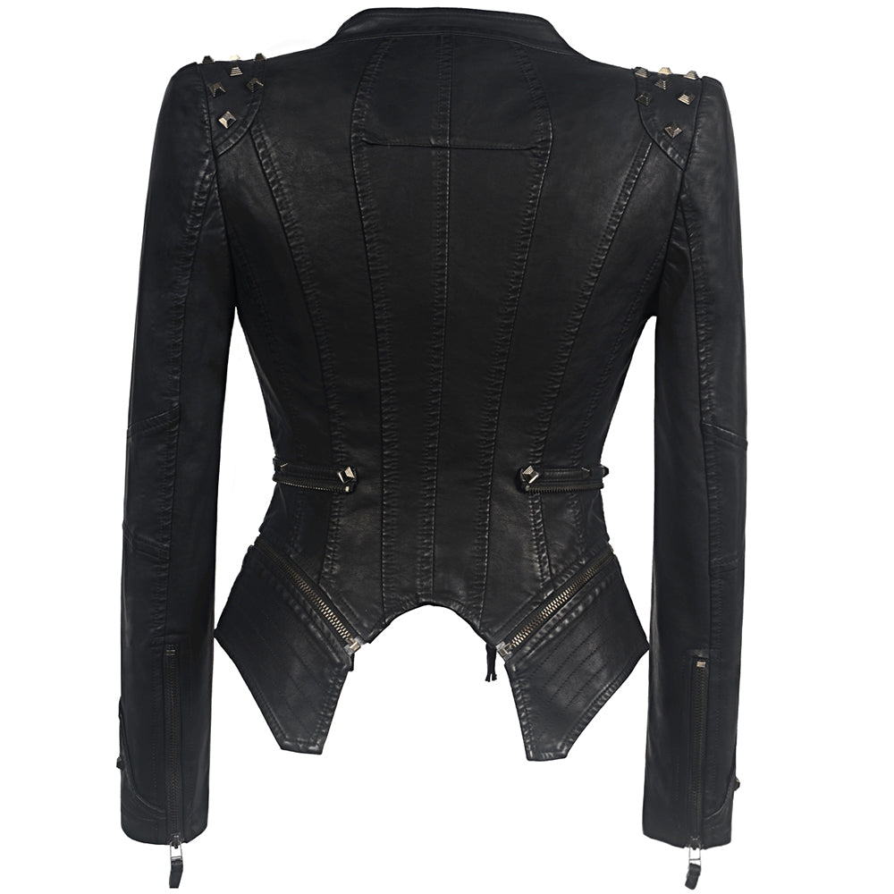 Jacket Women Faux Leather PU Jacket Winter Autumn Black Motorcycle Jacket Outerwear  Gothic Faux leather Coats Chaqueta eprolo