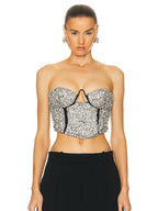 Heavy industry diamond-encrusted pure lust style tube top for autumn and winter with slimming sleeveless hot girl short top eprolo