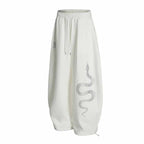 Retro Rhinestone Snake Print Casual Pants Men Street Loose Sport Sweatpants Jazz Hip-Hop Dance Pants eprolo