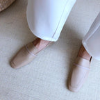 Full leather square toe deep mouth single shoe cowhide British retro simple flat shoes loafers soft heels two pairs of shoes eprolo