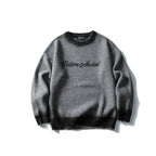 Trend Round Neck Knit Sweater Men Loose Casual Color Block Letter Sweater eprolo