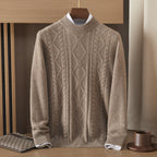Men's Semi-high Diamond Bottoming Shirt Middle-aged Business Leisure Twisted Warm Sweater LittleYogaSocks