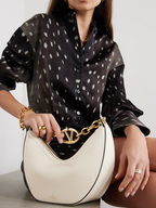 Valentino Garavani Ivory Leather Small Hobo Vlogo Shoulder Bag Valentino Garavani
