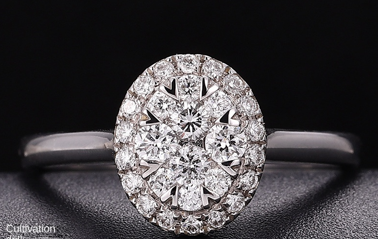 Cultured Diamond Ring, Elegant Diamond Engagement Ring, Non-Tarnishing 18K Gold Lab-Grown Diamond Ring eprolo