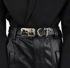 Pioneer Three-dimensional Metal Belt Irregular Stitching Design Trendy Belt Men And Women LittleYogaSocks