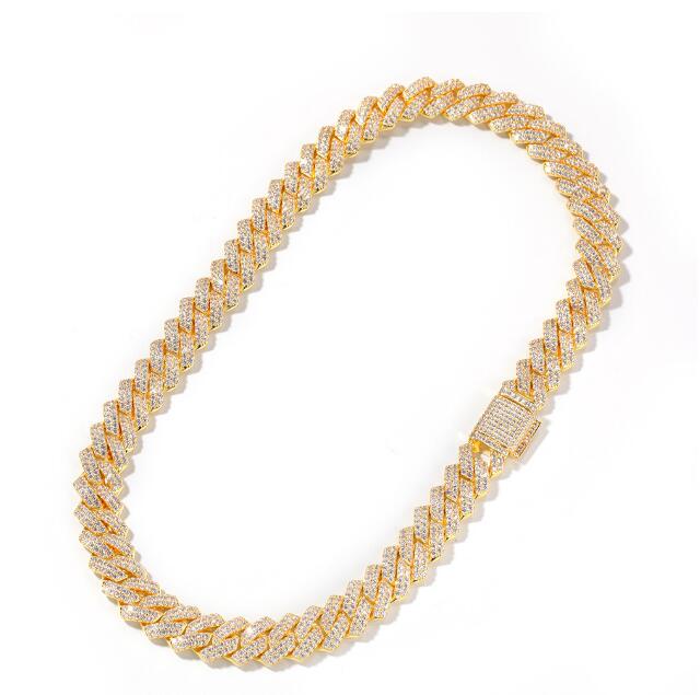13mm Micro Pave Prong Cuban Chain Necklaces Fashion Hiphop Full Iced Out Cubic Zirconia Jewelry For Men Women eprolo