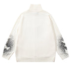 Butterfly Print Knit Sweater Coat for Men and Women, Loose Fit, Casual Chic Design eprolo