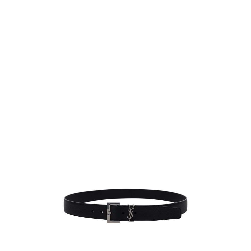 Saint Laurent Black Calf Leather Bos Taurus Belt Saint Laurent