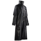 Plague Doctor Cosplay Costume Medieval Retro Fitted Button-Down Long PU Leather Jacket for Men Halloween eprolo