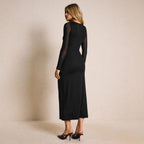 Mesh sleeve metal buckle decorative dress eprolo