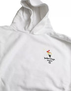 Balenciaga White Cotton Logo Hooded Pullover Oversize Sweater Balenciaga