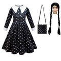 Girls' Fashion Simple Lapel Print Dress LittleYogaSocks