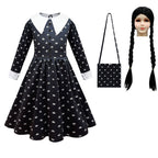 Girls' Fashion Simple Lapel Print Dress LittleYogaSocks