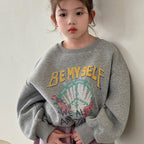 Cotton Fleece Lined Hooded Sweatshirt for Girls, Round Neck, Loose Fit, Casual Fashion for Kids Boys and Girls Style eprolo