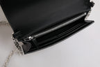Versace Black Calfskin Leather Chain Strap Shoulder Crossbody Bag Versace