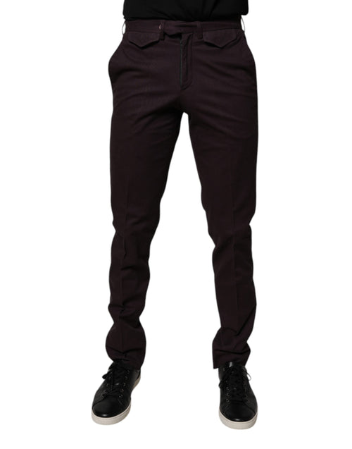 BENCIVENGA Brown Pure Cotton Slim Fit Men Dress Pants BENCIVENGA