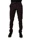 BENCIVENGA Brown Pure Cotton Slim Fit Men Dress Pants BENCIVENGA