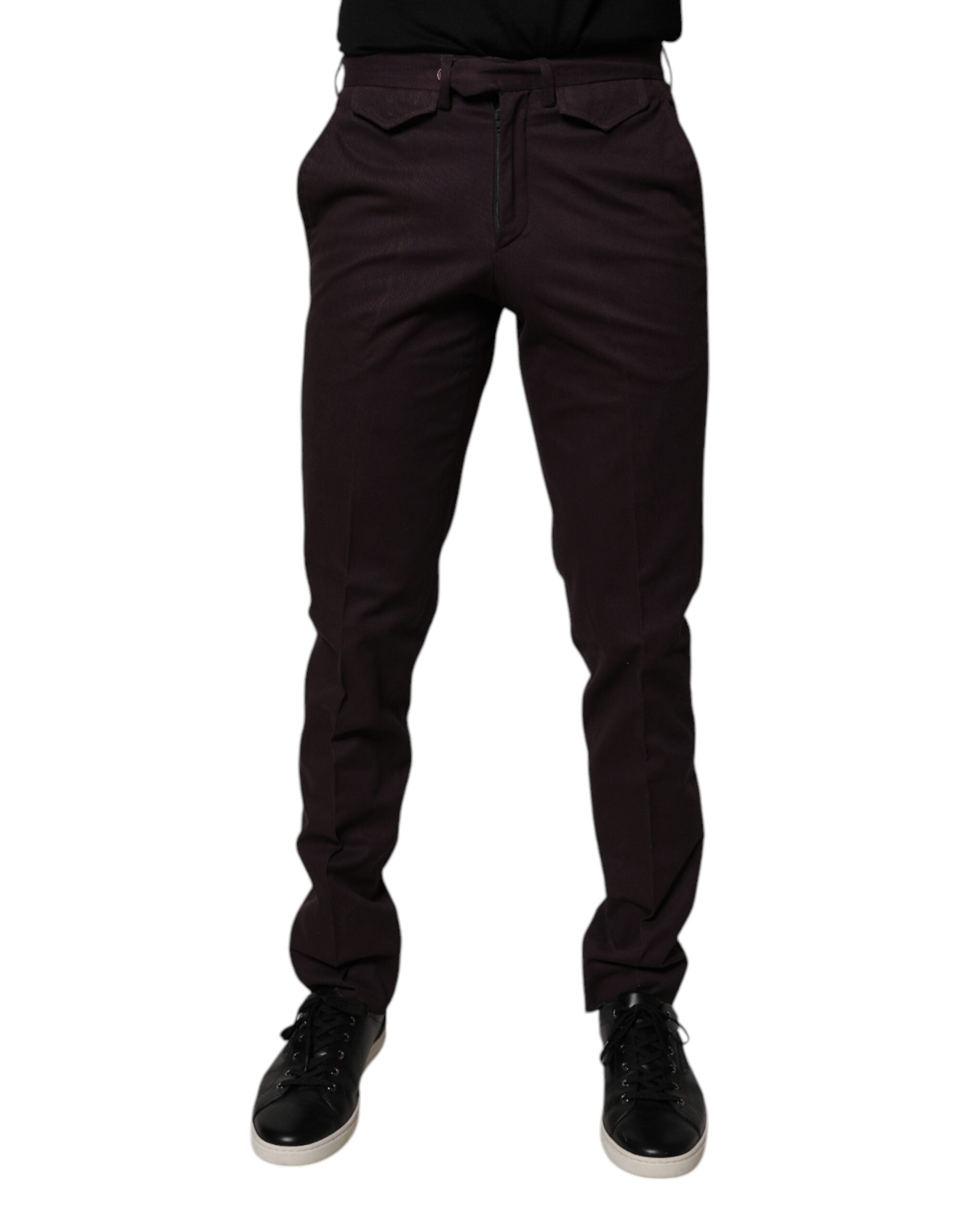 BENCIVENGA Brown Pure Cotton Slim Fit Men Dress Pants BENCIVENGA
