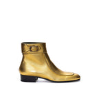 Saint Laurent Gold Leather Ankle Boots Saint Laurent
