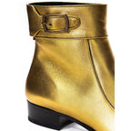 Saint Laurent Gold Leather Ankle Boots Saint Laurent
