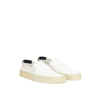 Saint Laurent White Cotton Low Top Sneakers Saint Laurent