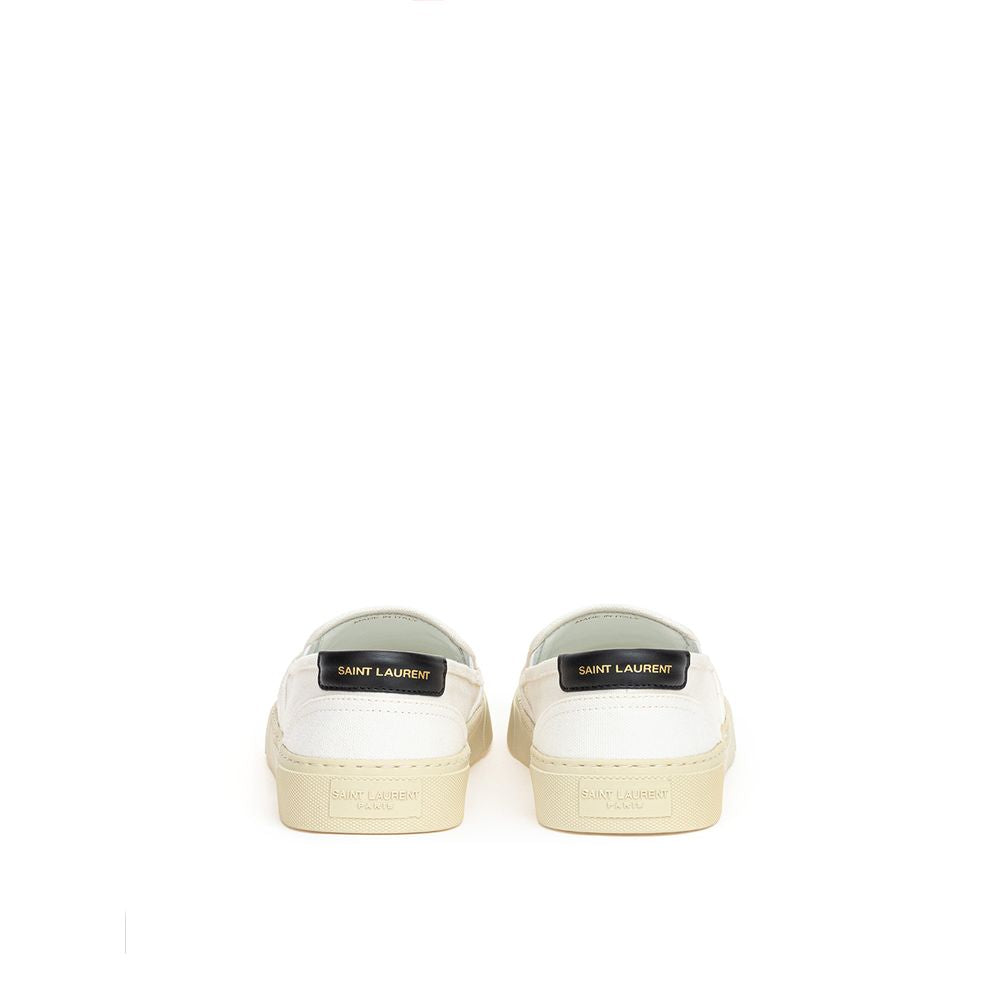 Saint Laurent White Cotton Low Top Sneakers Saint Laurent