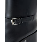 Burberry Black Leather Ankle Boots Burberry