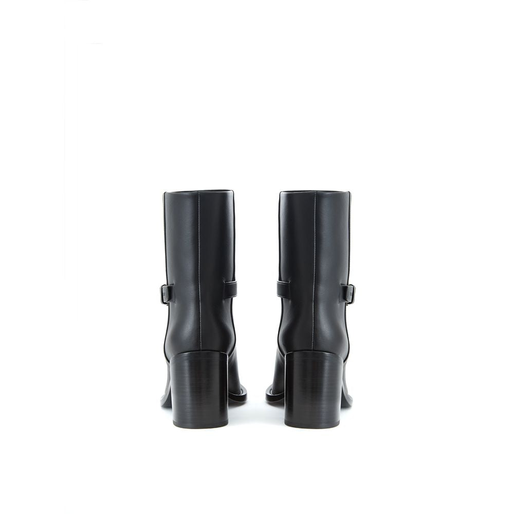 Burberry Black Leather Ankle Boots Burberry