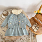 Baby Embroidered Hollow Knitted Coat Knitted Halter Skirt LittleYogaSocks