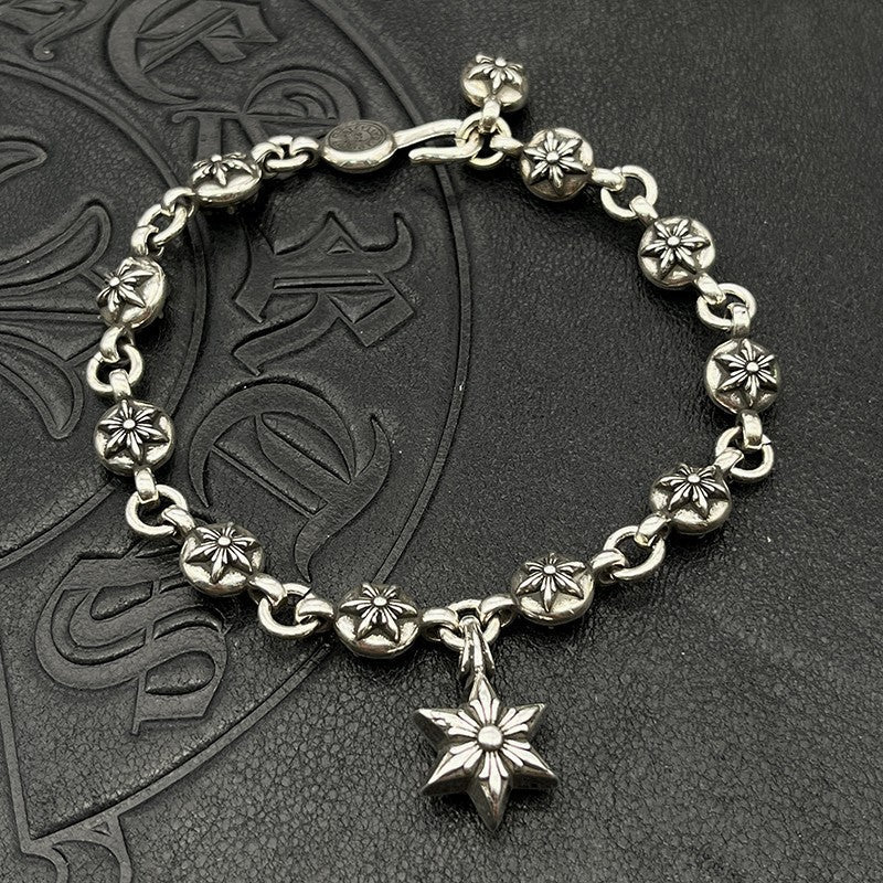 Retro Fine Letter Insert Dice Cross Flower Ball Collection Chain Jewelry Bracelet for Men and Women eprolo