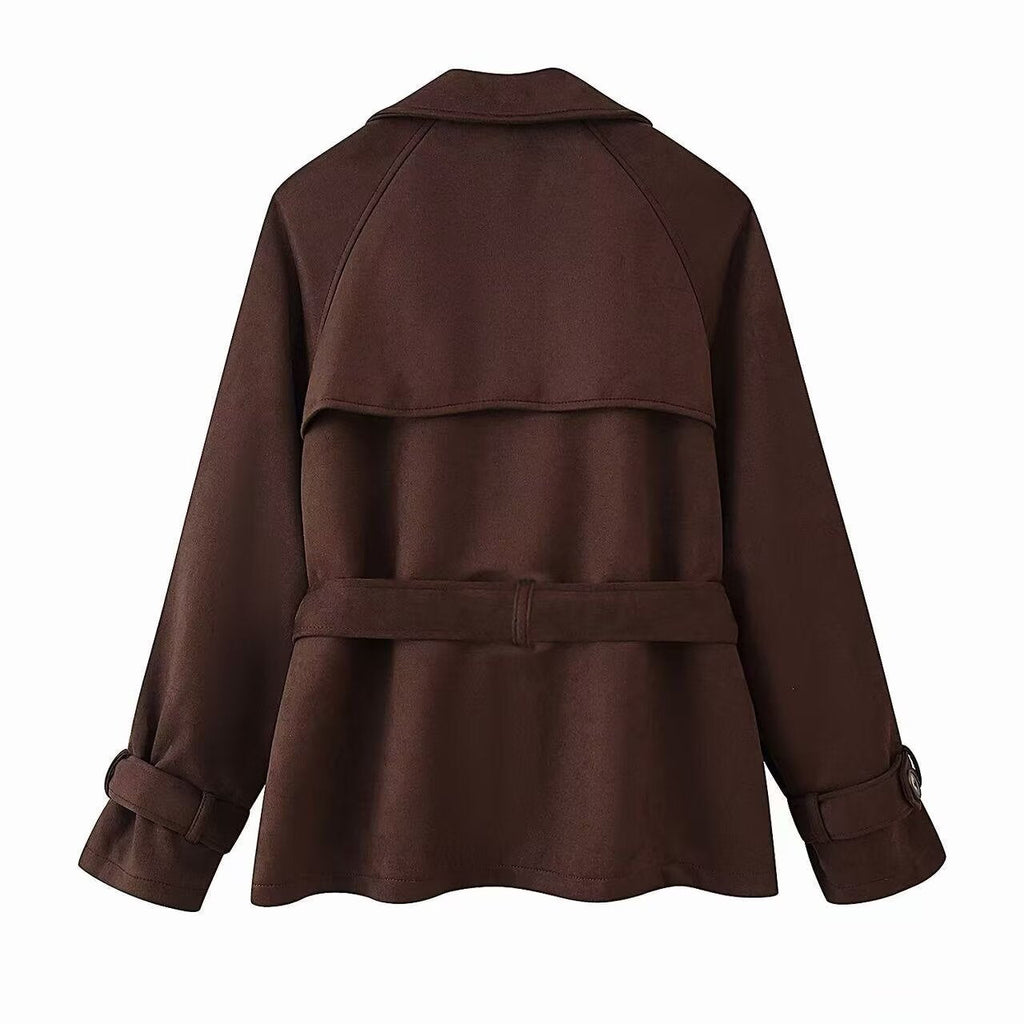 Tie up collar long sleeved short jacket eprolo