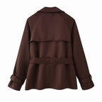 Tie up collar long sleeved short jacket eprolo