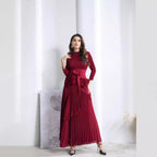 Wrinkled Irregular Lantern Skirt+Long Swing Skirt Set New Solid Color Two Piece Set eprolo
