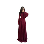 Elegant Round Neck Fitted Long Sleeve Dress in Pure Desire Style eprolo