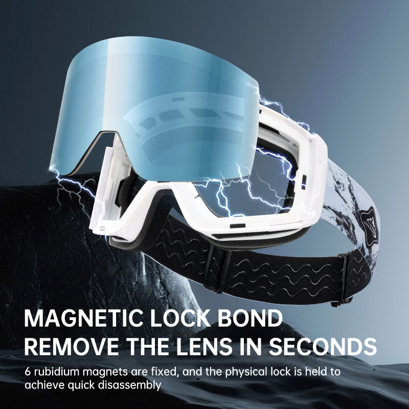 Magnetic ski goggles for men and women double anti-fog outdoor sports riding equipment goggles windproof eprolo