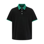 Color Block Two-Piece Design Polo Shirt Casual Turn-Down Collar Short Sleeve T-Shirt for Men eprolo