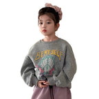 Cotton Fleece Lined Hooded Sweatshirt for Girls, Round Neck, Loose Fit, Casual Fashion for Kids Boys and Girls Style eprolo