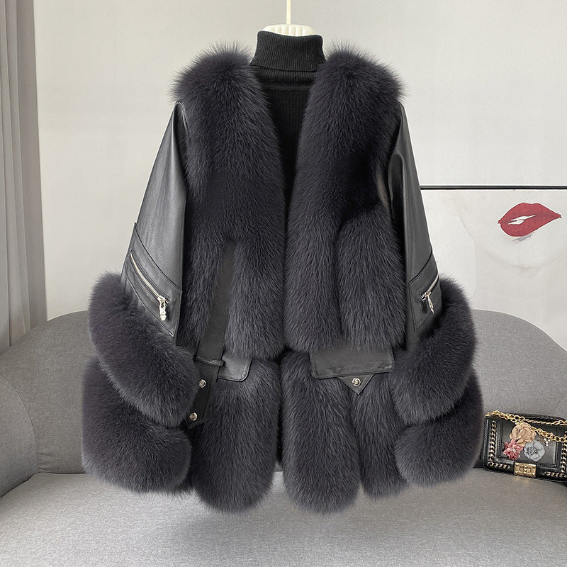 Elevate your winter wardrobe with this sophisticated fur coat, designed for the modern woman Medium Long Young One-piece Coat LittleYogaSocks