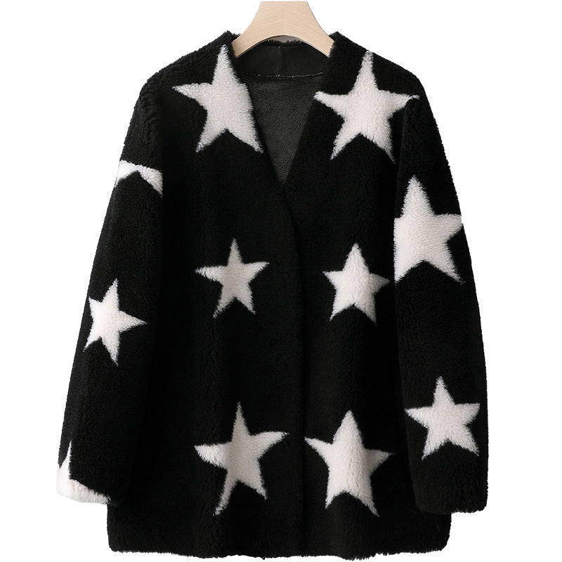 New Lamb Wool Coat Women's Fur All In One Sheep Shearling Young Grain Wool Fur Coat eprolo