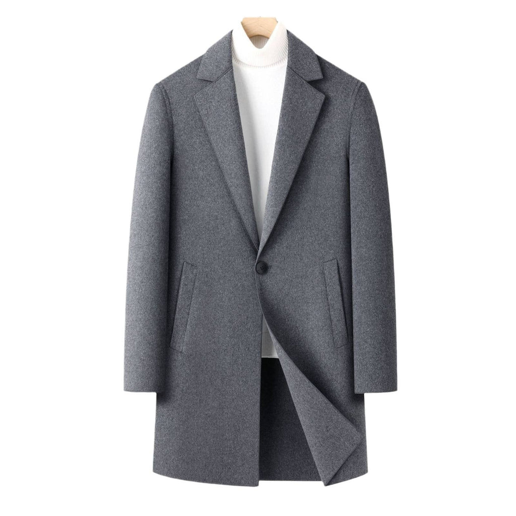 Veloria Men's Double-Faced Wool Overcoat for Fall & Winter LittleYogaSocks