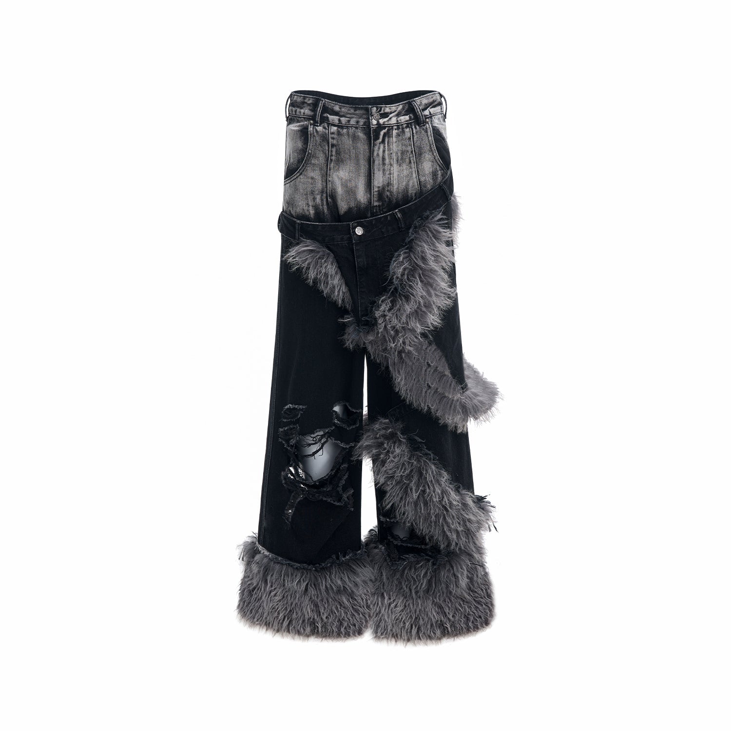 Men's PU Two-Piece Jeans LittleYogaSocks