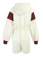 Gucci Cream Polyester Hooded Logo Sweatsuit Gucci