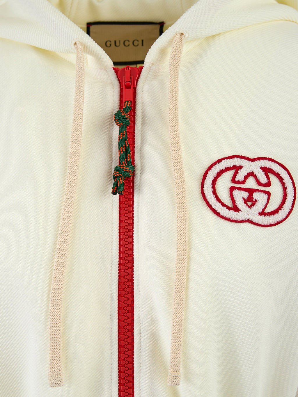 Gucci Cream Polyester Hooded Logo Sweatsuit Gucci
