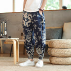 Style Summer Casual Trousers for Men Trendy Long Pants Loose Fit Wide Leg Cuffed Pants eprolo