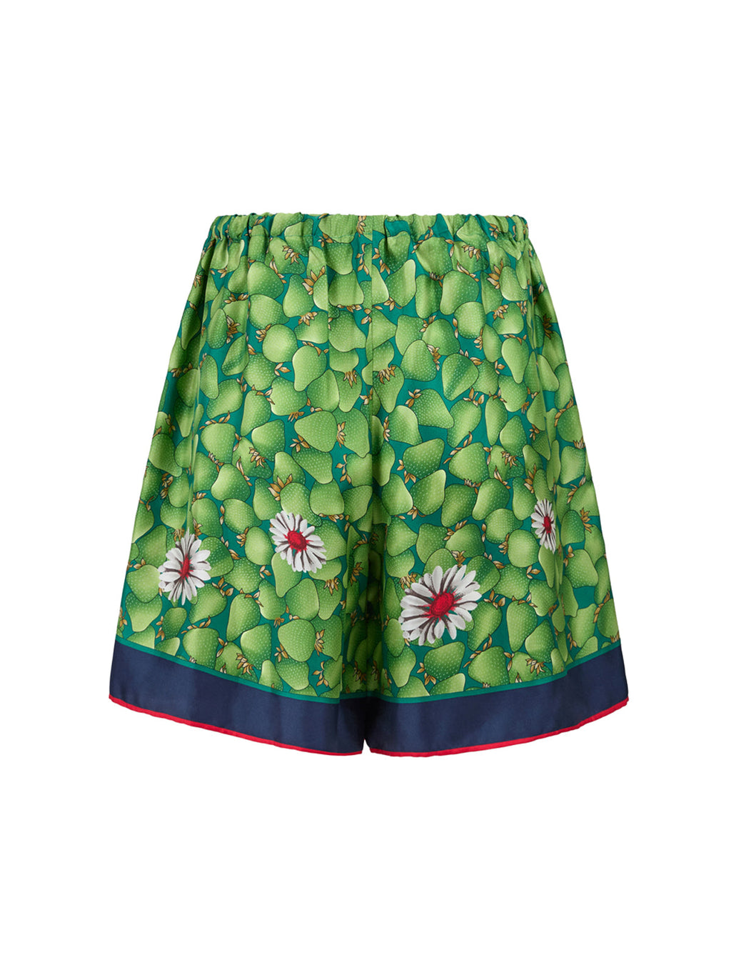 Gucci Green Flower Printed Silk Shorts Gucci