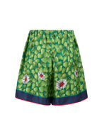 Gucci Green Flower Printed Silk Shorts Gucci