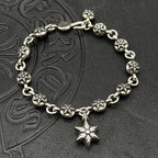 Retro Fine Letter Insert Dice Cross Flower Ball Collection Chain Jewelry Bracelet for Men and Women eprolo
