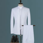 Mens Suits Set (Jacket+Pants+Vest)  Stand Collar Chinese Style Slim Fit Suits  3  Piece Wedding Men Clothing eprolo