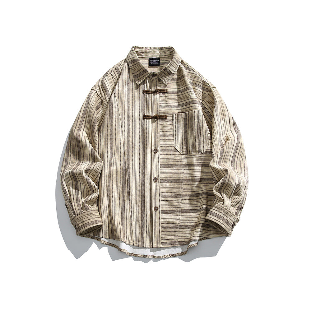 Buckled long sleeved striped shirt for men and women eprolo