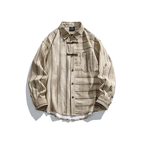Buckled long sleeved striped shirt for men and women eprolo